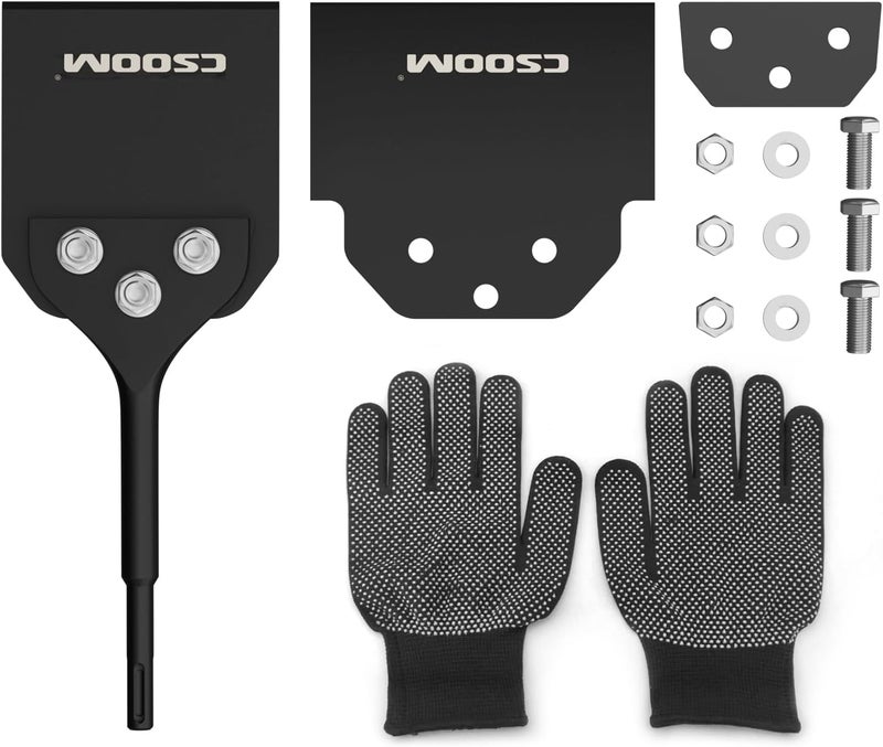 CSOOM 4 Inch & 5 Inch SDS Plus Floor Scraper Kit with Spare Blades, Bolts, Nuts, Lock Washers, Works with SDS-Plus Rotary Hammer,Used for Tile Removal, Mortar Removal, and Laminate Floor etc. - Image 1